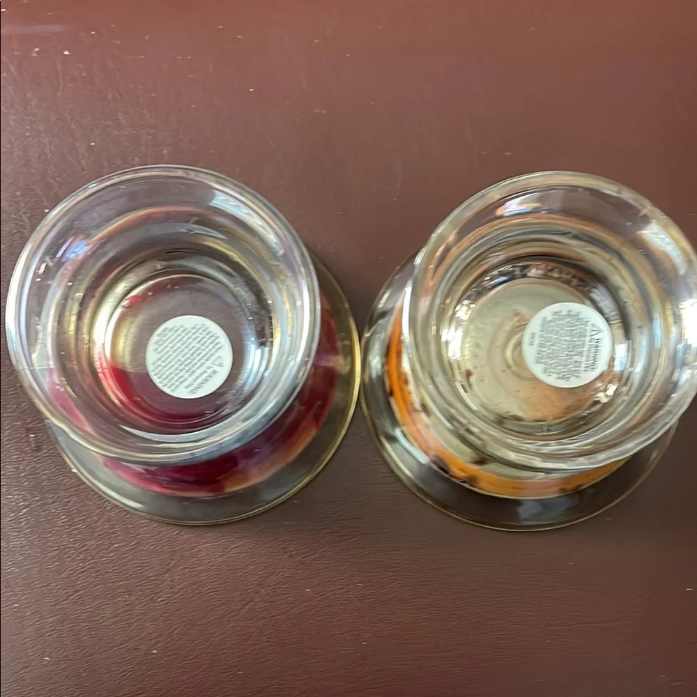 2 Glade Round Glass Candle Holders for Scented Oil Candles